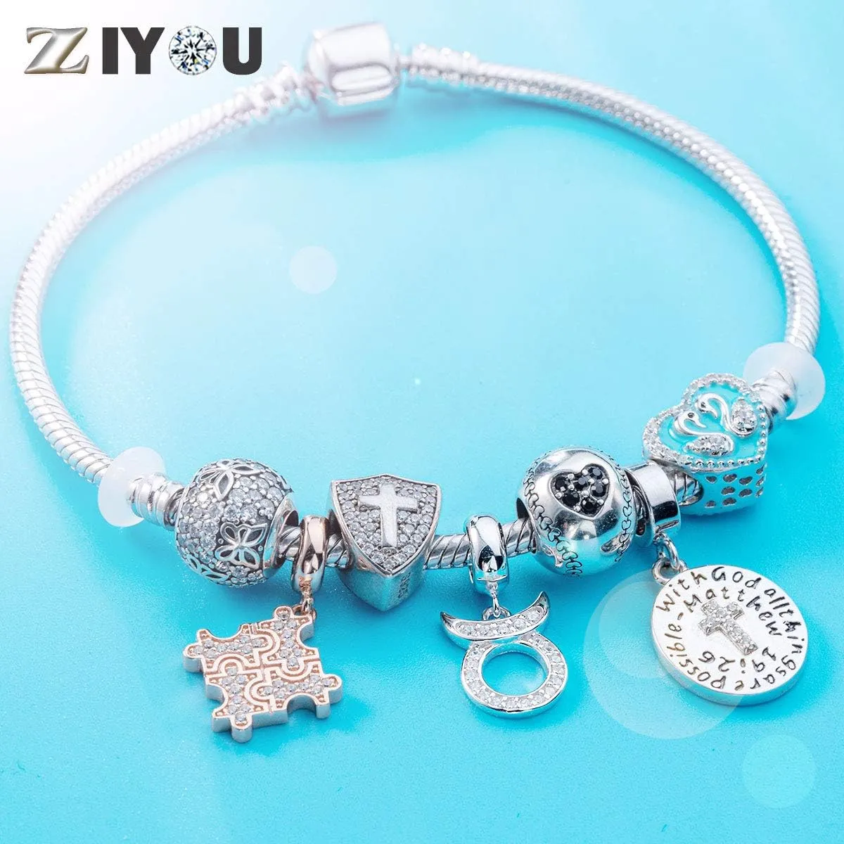 12 Zodiac Sign Charms for Charm Bracelets - 925 Sterling Silver Constellation/Horoscope Pendants