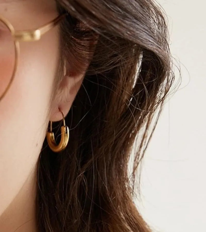 18K Gold Plated Hoop Earrings for Women, Pearl Hoops (30mm 40mm Set)/Chunky Heart/Teardrop/Scalloped/Thick Oval/Square Designs, Hypoallergenic Multi-Size Gift Jewelry