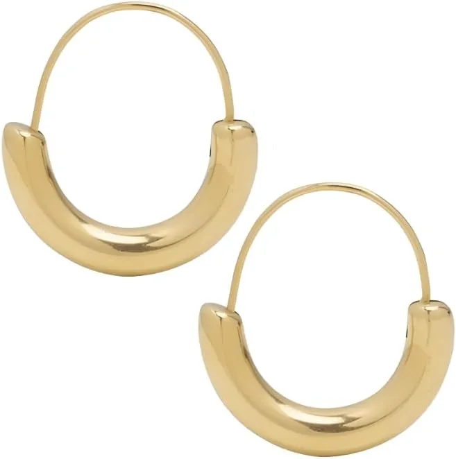 18K Gold Plated Hoop Earrings for Women, Pearl Hoops (30mm 40mm Set)/Chunky Heart/Teardrop/Scalloped/Thick Oval/Square Designs, Hypoallergenic Multi-Size Gift Jewelry