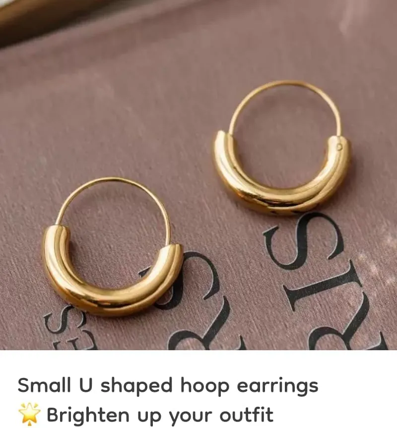 18K Gold Plated Hoop Earrings for Women, Pearl Hoops (30mm 40mm Set)/Chunky Heart/Teardrop/Scalloped/Thick Oval/Square Designs, Hypoallergenic Multi-Size Gift Jewelry