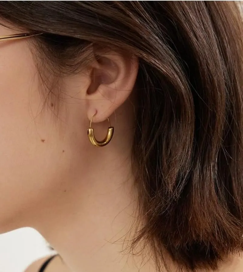 18K Gold Plated Hoop Earrings for Women, Pearl Hoops (30mm 40mm Set)/Chunky Heart/Teardrop/Scalloped/Thick Oval/Square Designs, Hypoallergenic Multi-Size Gift Jewelry