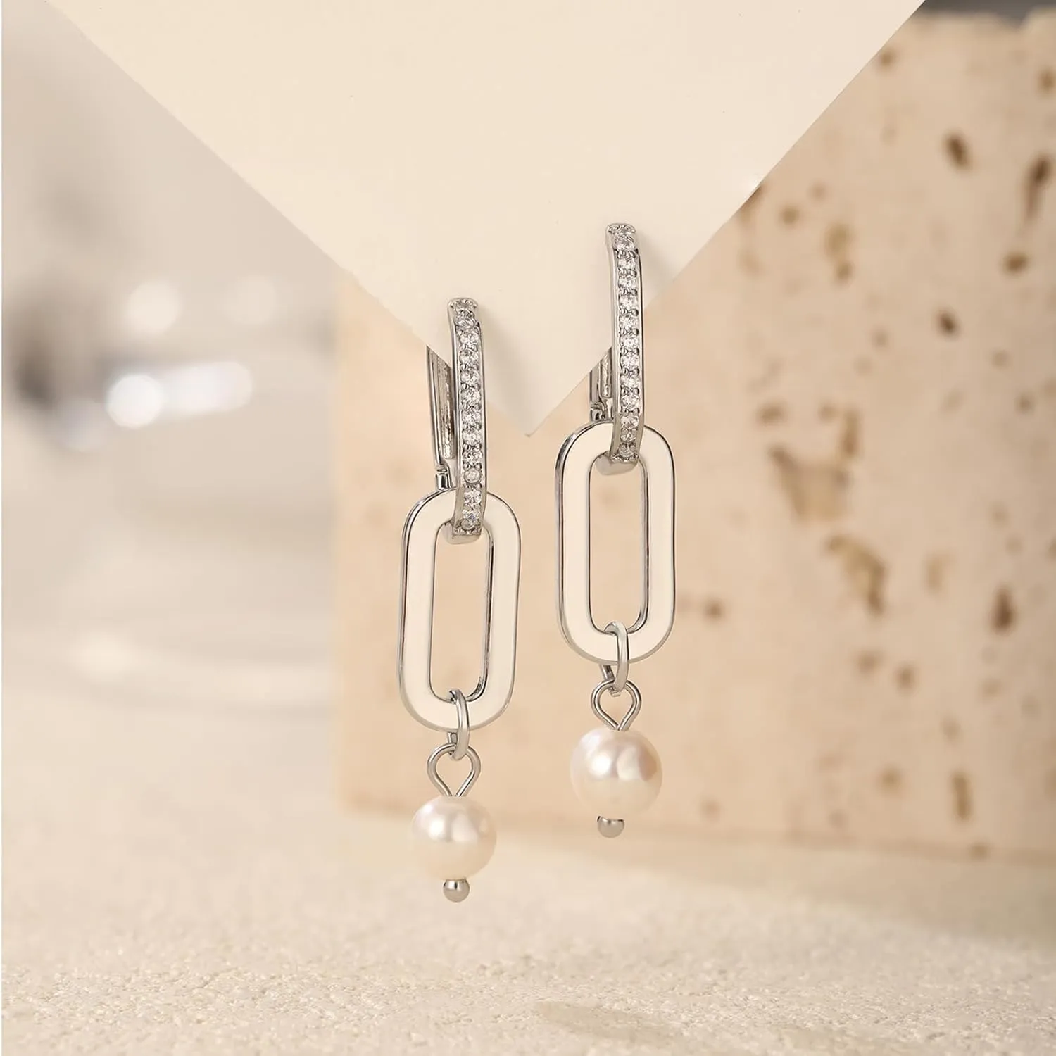 18K Gold Plated Paperclip Earrings For Women Trendy Chain Link Earrings Gold Statement Hoops Earrings Rectangle Drop Dangle Earrings Jewelry Gifts For Wedding