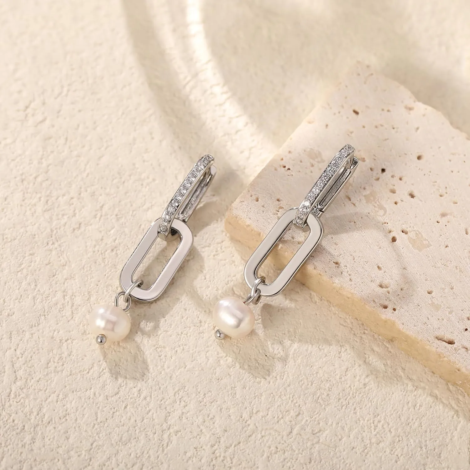 18K Gold Plated Paperclip Earrings For Women Trendy Chain Link Earrings Gold Statement Hoops Earrings Rectangle Drop Dangle Earrings Jewelry Gifts For Wedding