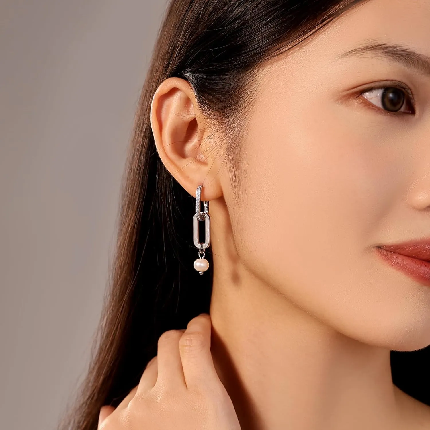 18K Gold Plated Paperclip Earrings For Women Trendy Chain Link Earrings Gold Statement Hoops Earrings Rectangle Drop Dangle Earrings Jewelry Gifts For Wedding