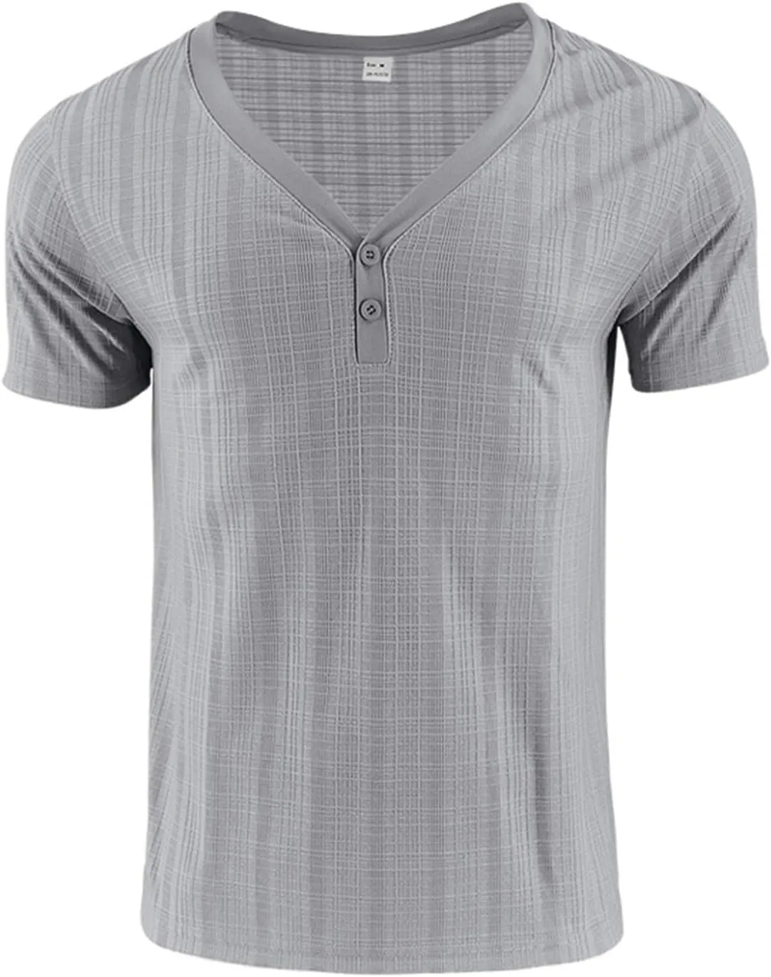 2025 Fashion Men's Henley Shirts Crewneck Short Sleeve Casual Lightweight Slim Fit Basic Button T-Shirt Summer Beach