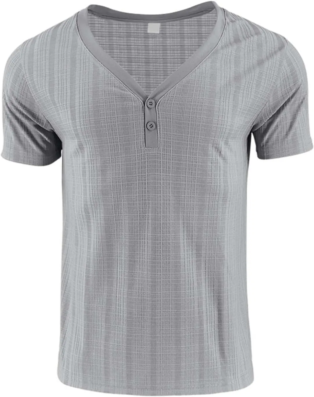 2025 Fashion Men's Henley Shirts Crewneck Short Sleeve Casual Lightweight Slim Fit Basic Button T-Shirt Summer Beach