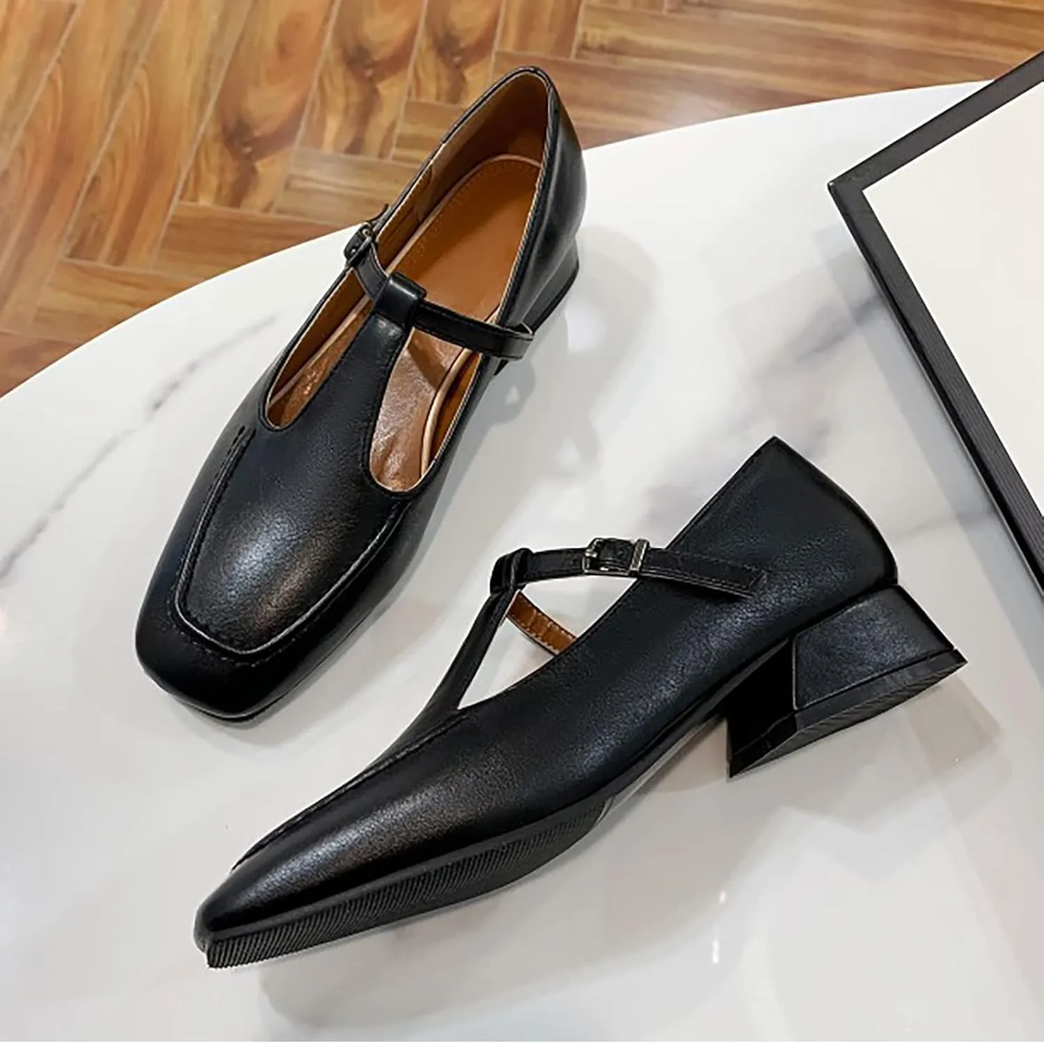 2025 Women Closed Toe Sandals Fashion Square Head Elegant Wedge Heel Footwear Summer Dress Walking Slippers with Ankle Strap Comfortable Breathable Party Dance Height Increase Casual Shoe