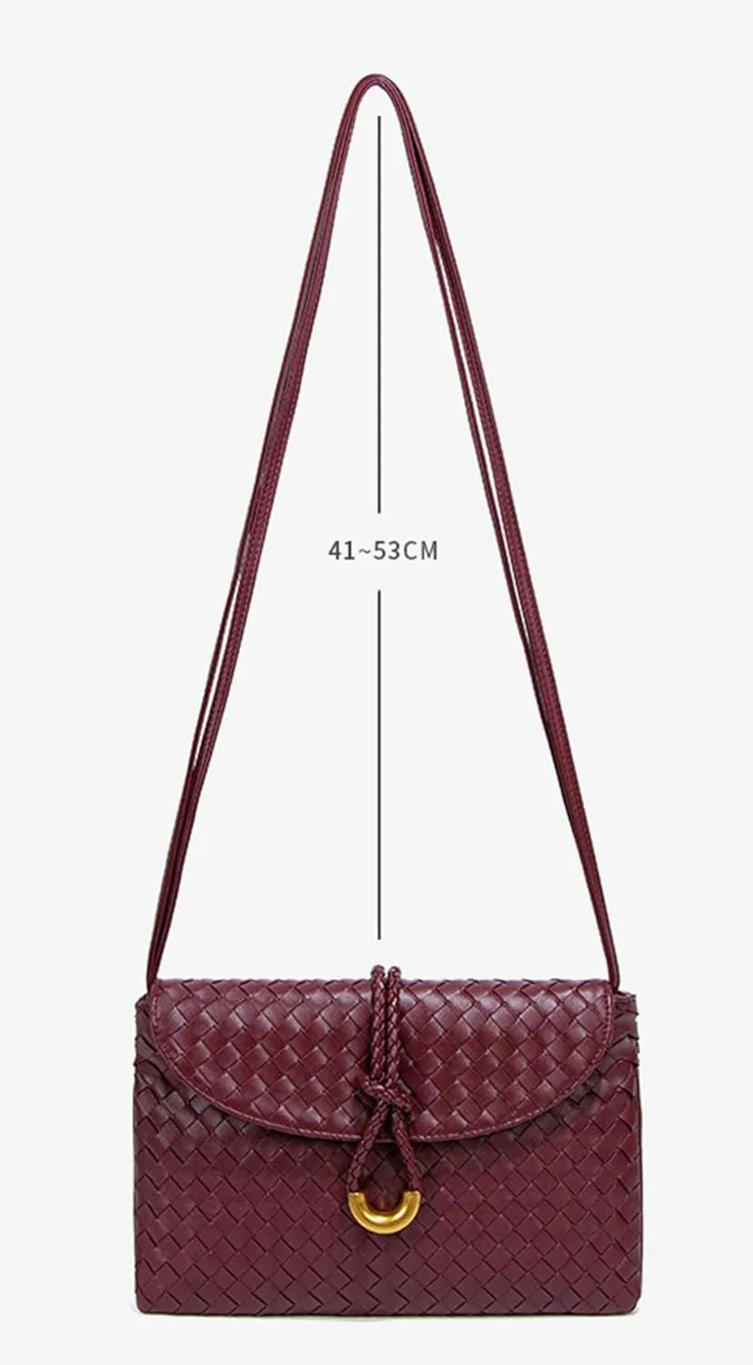 2025 Woven Tote Bag Clutch for Women Soft Leather Envelope Bag Purse Crossbody Handbag Woven Shoulder Purse Hobo Handbags