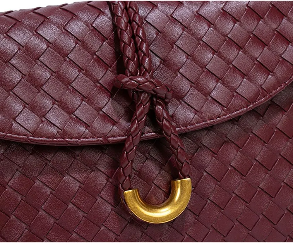 2025 Woven Tote Bag Clutch for Women Soft Leather Envelope Bag Purse Crossbody Handbag Woven Shoulder Purse Hobo Handbags