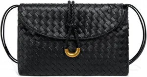 2025 Woven Tote Bag Clutch for Women Soft Leather Envelope Bag Purse Crossbody Handbag Woven Shoulder Purse Hobo Handbags