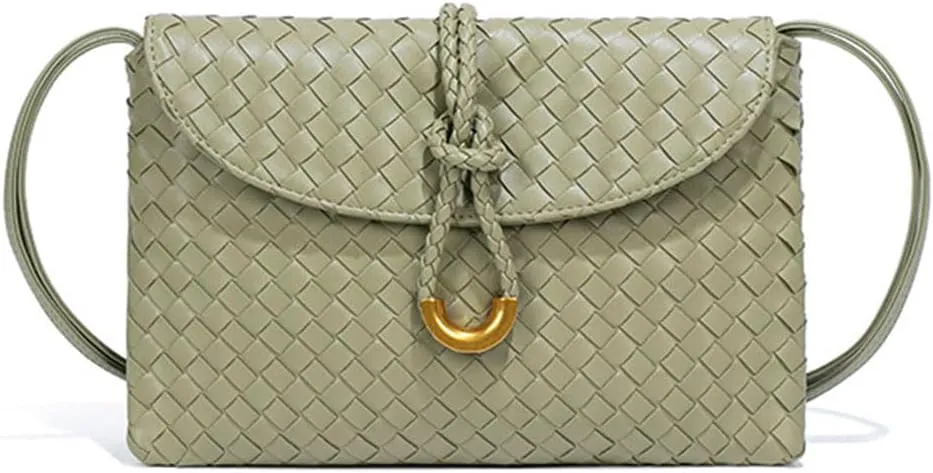 2025 Woven Tote Bag Clutch for Women Soft Leather Envelope Bag Purse Crossbody Handbag Woven Shoulder Purse Hobo Handbags