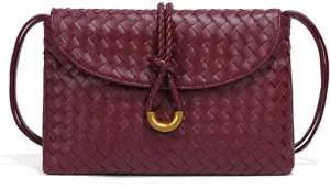 2025 Woven Tote Bag Clutch for Women Soft Leather Envelope Bag Purse Crossbody Handbag Woven Shoulder Purse Hobo Handbags