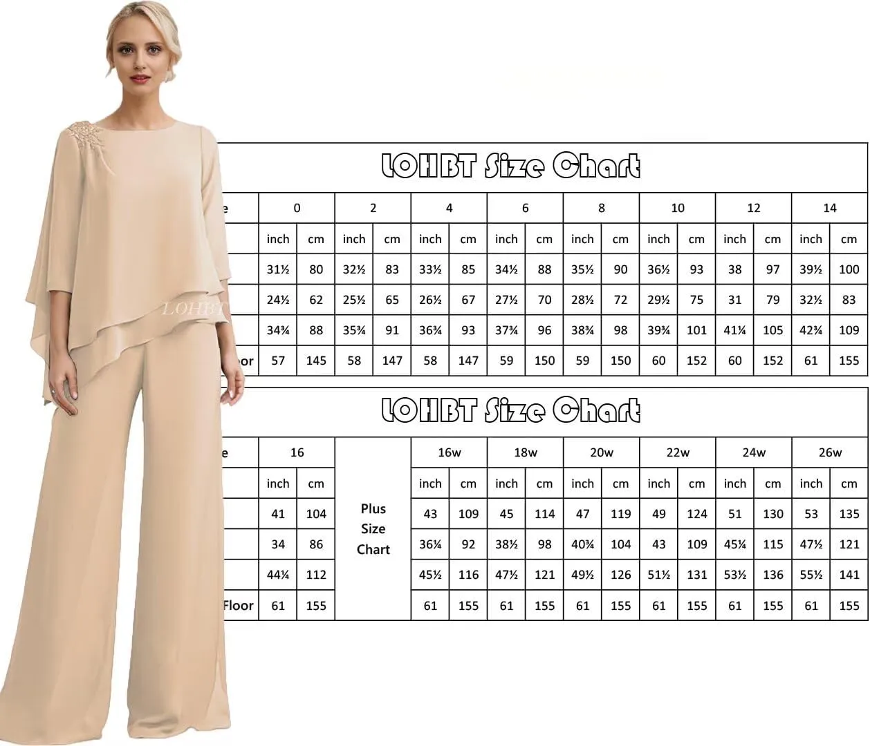 3/4 Sleeves Mother of The Bride Pant Suits for Wedding Tiered Lace Appliques Chiffon Long Formal Jumpsuits Sets