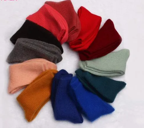 3Pairs Top Quality Winter Rabbit Wool Thickening Warm Socks Women Pure Solid Color Thermal Sock Ultra Thick Female Meias Socks