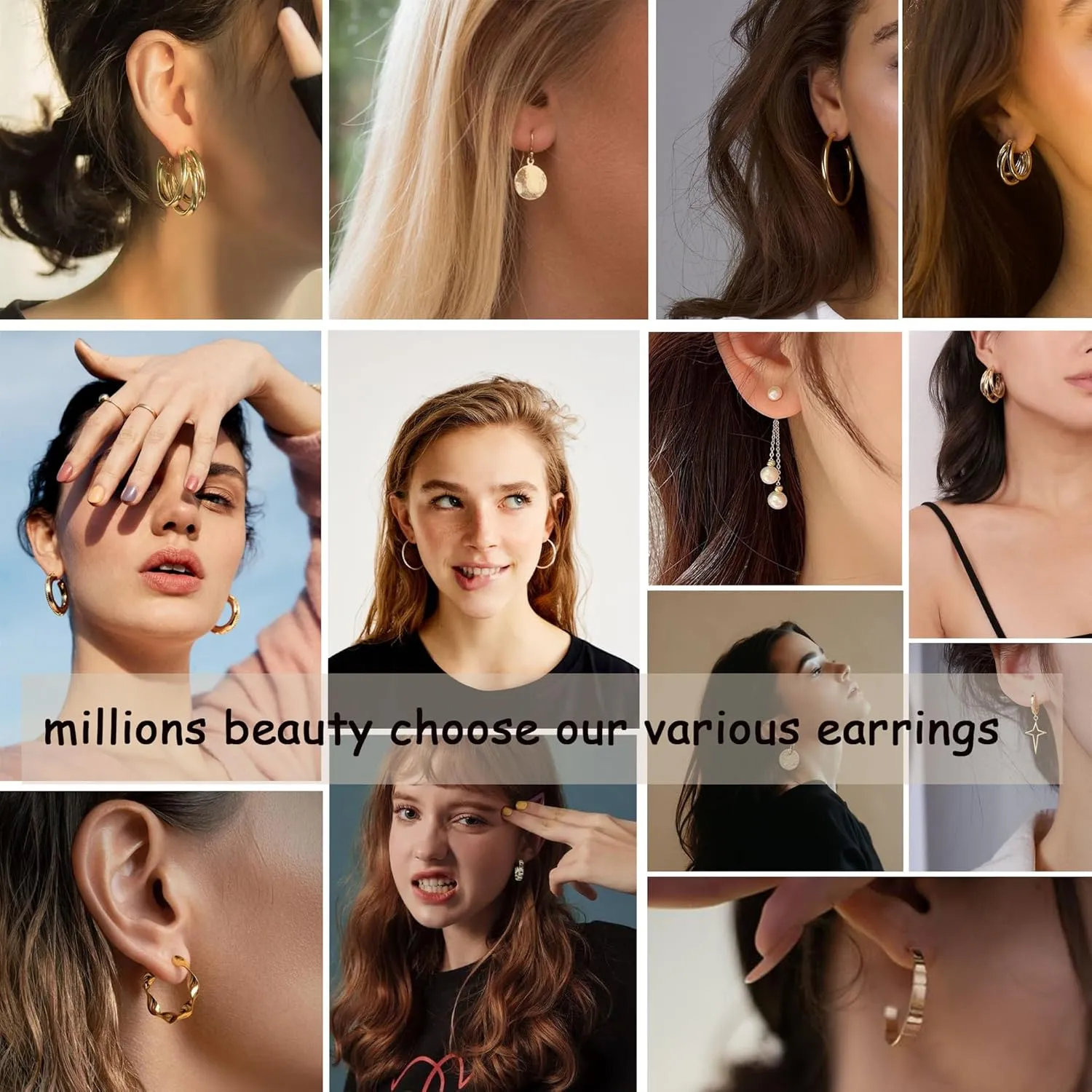 46 Pairs Gold Hoop Earrings Set for Women, Fashion Hypoallergenic Chunky Twisted Pearl Stud Earrings Multipack, Small Big Hoops Earring Packs Trendy for Christmas Birthday Party Jewelry Gift