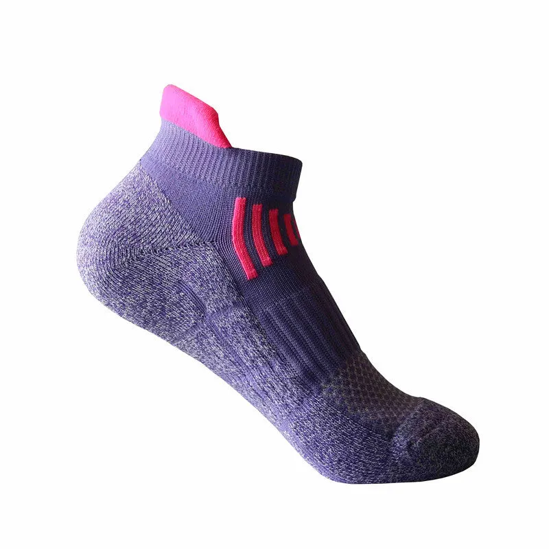 6 Pairs Female Sports Socks Towels Anti Friction Spell Color Mesh Breathable Bottom Sock Running Socks Outdoor