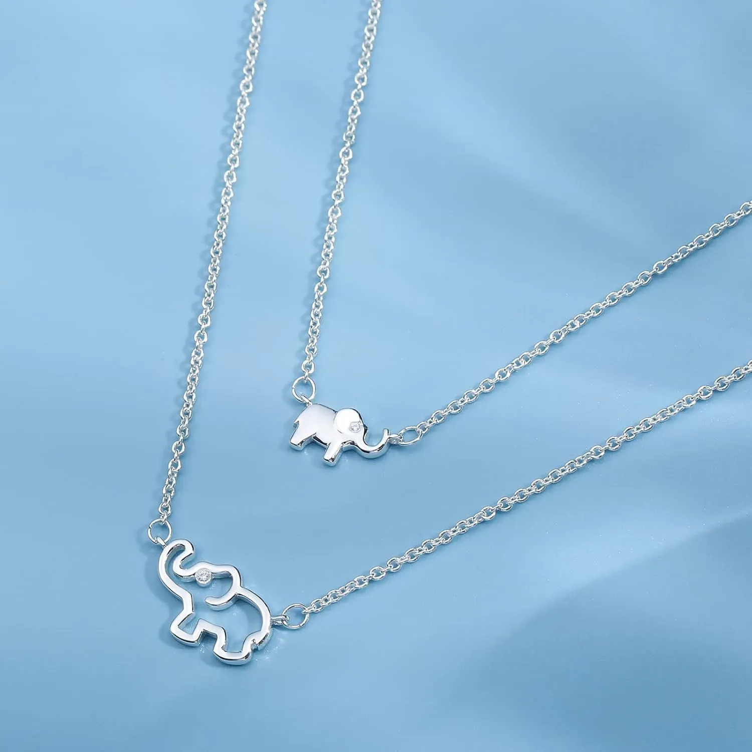 Ascona Mother Daughter Elephant Necklaces Set for 2/3, Mom Daughter Necklaces Set Matching Necklaces Mothers Day Christmas Birthday Gift for Women Jewelry