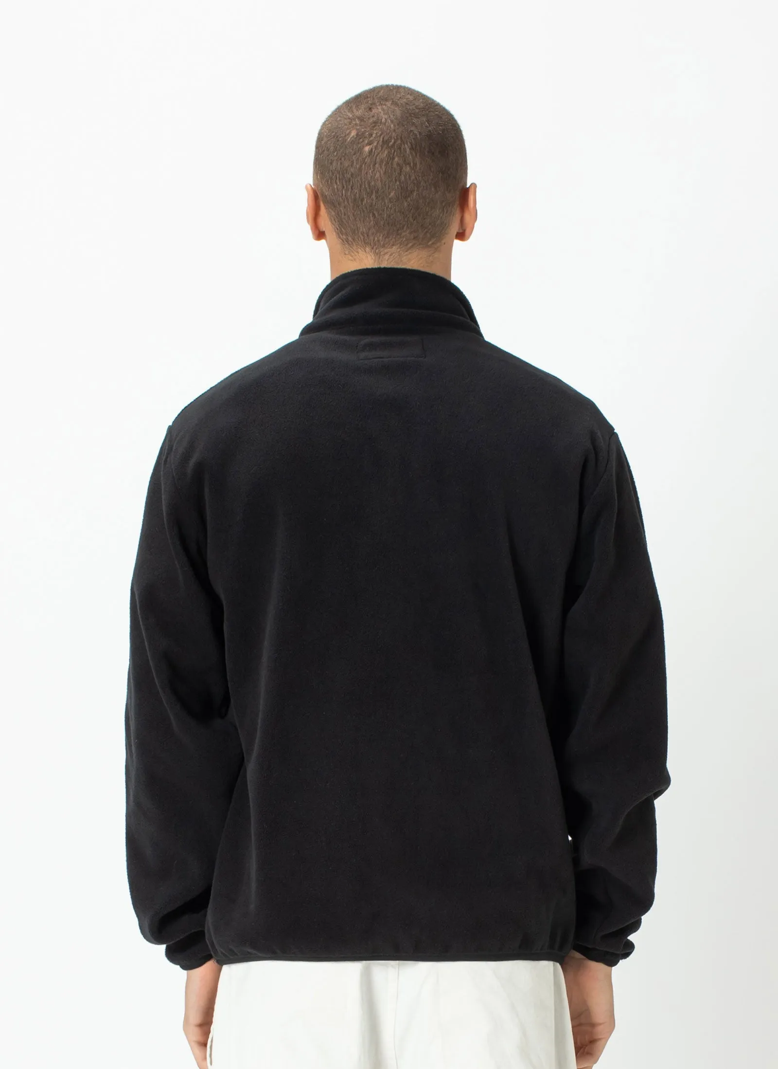Badge Pullover Polar Fleece Black