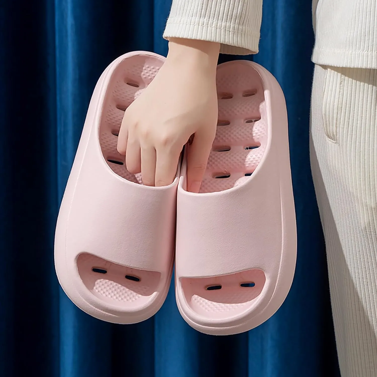 Bath Slippers Womens Sandals with Arch Support Shower Shoes for Living Room Pool Beach Spa Public Showers