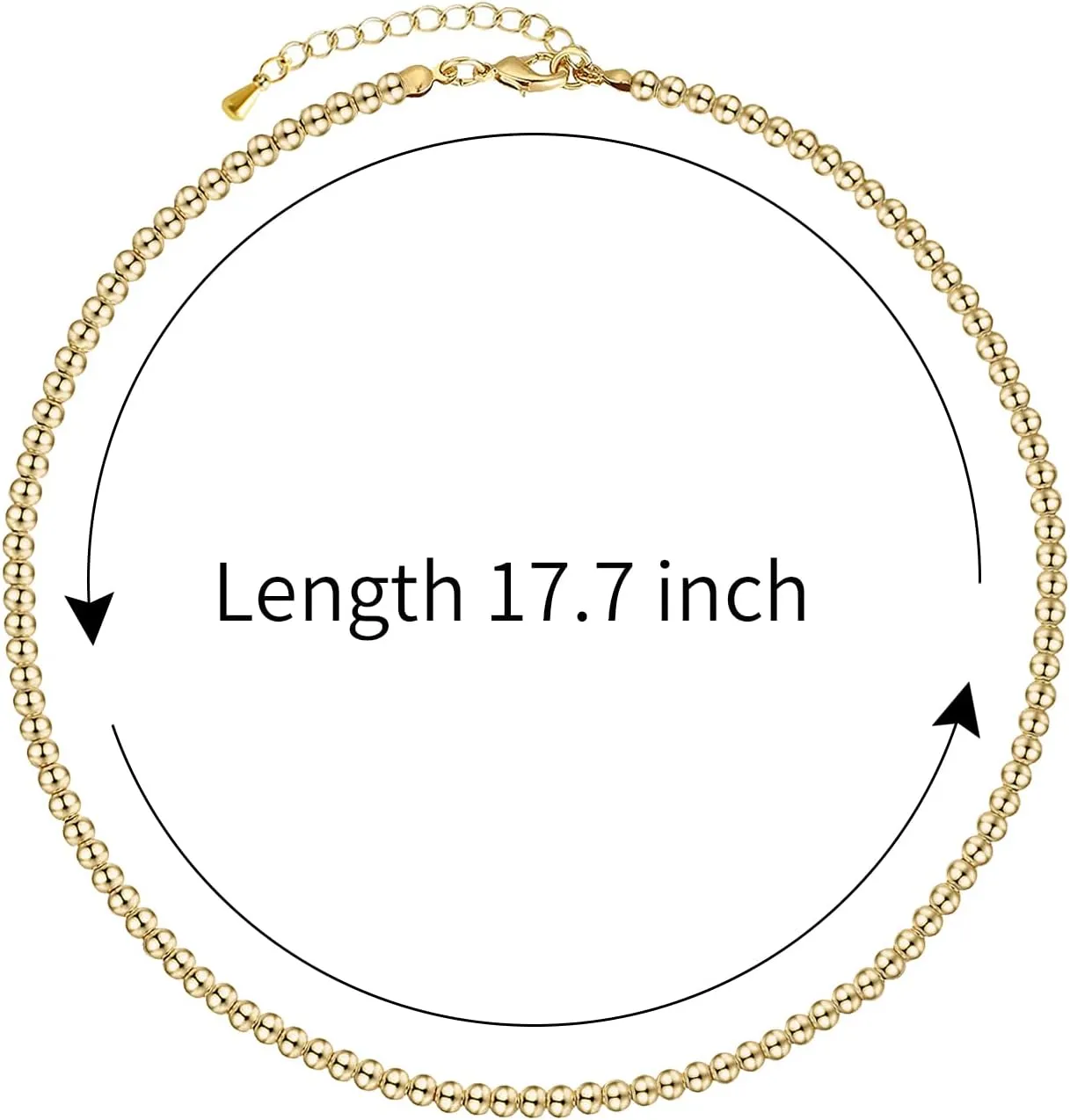 Bead Necklace for Women,Beaded Ball Necklaces 4mm