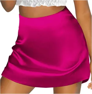 Bed Skirt Full Women's Mini A Line Skirt Skirt High Waist Zipper Satin Ribbon Lined Skirt Skirt Womens Vintage
