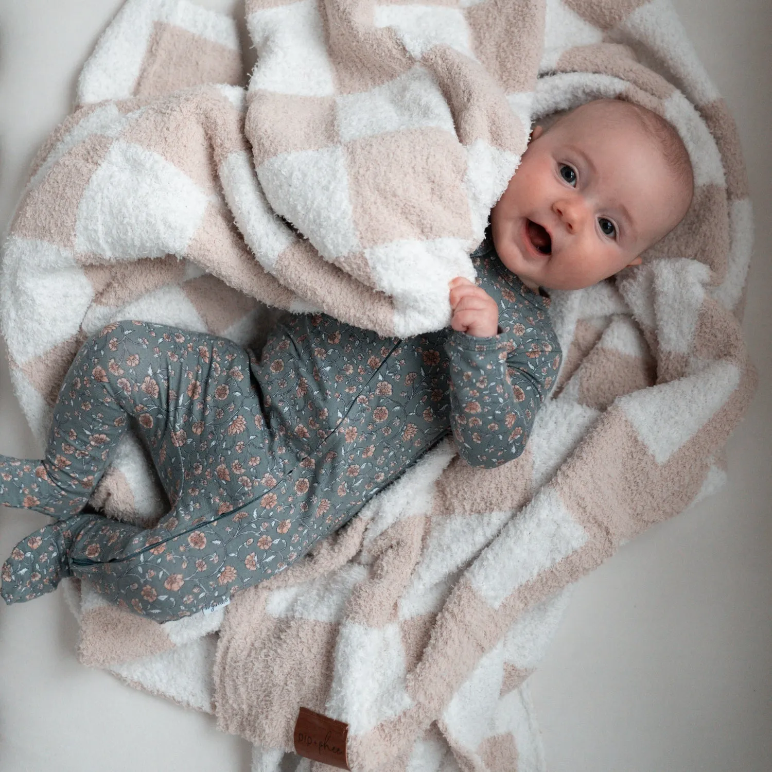 Beige Check Blanket