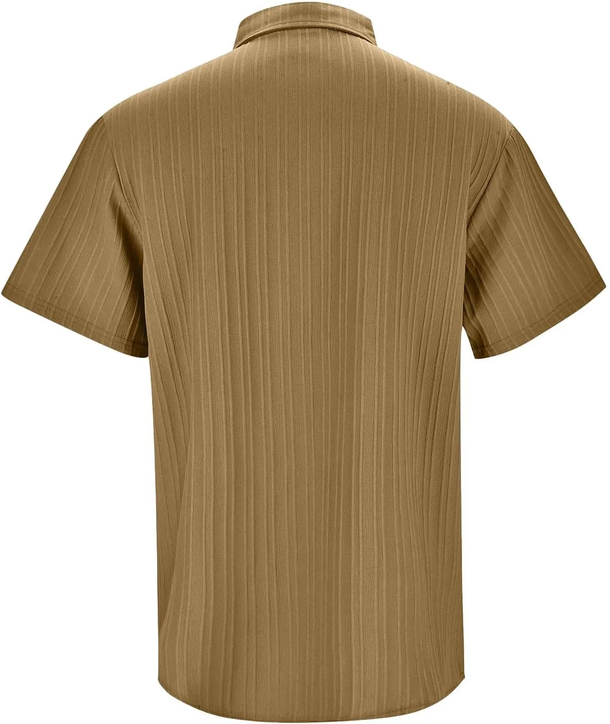 Big and Tall Linen Shirts for Men Short Sleeve Button Down Loose Casual Jacquard Striped T-Shirt Lightweight Summer Basic Tee