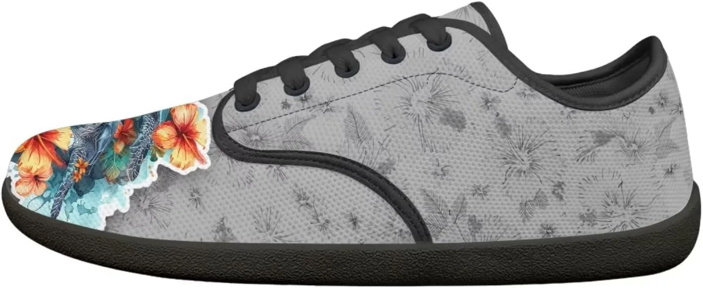 Binienty Womens Barefoot Shoes Fashion Lace Up Walking Sneakers Breathable Low Top Flats for Work Office Daily