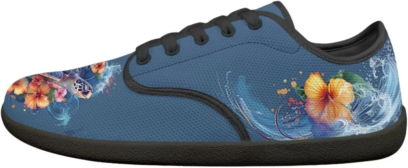 Binienty Womens Barefoot Shoes Fashion Lace Up Walking Sneakers Breathable Low Top Flats for Work Office Daily