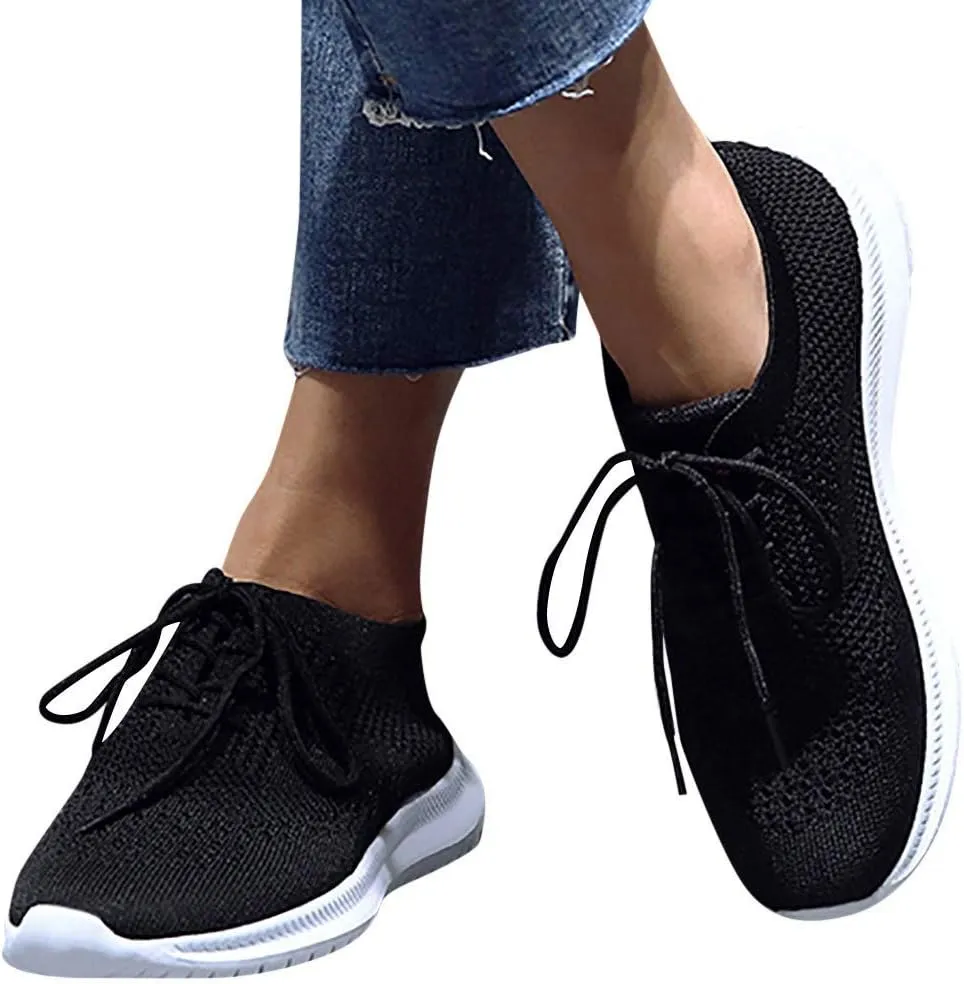 Black Casual Sneakers for Women Platform Women's Black Slip On Tennis Shoes Walking Shoes for Women Slip Ons Women's Sneakers Wide Feet Zapatos Cerrados De Mujer De Vestir Elegantes Comodos