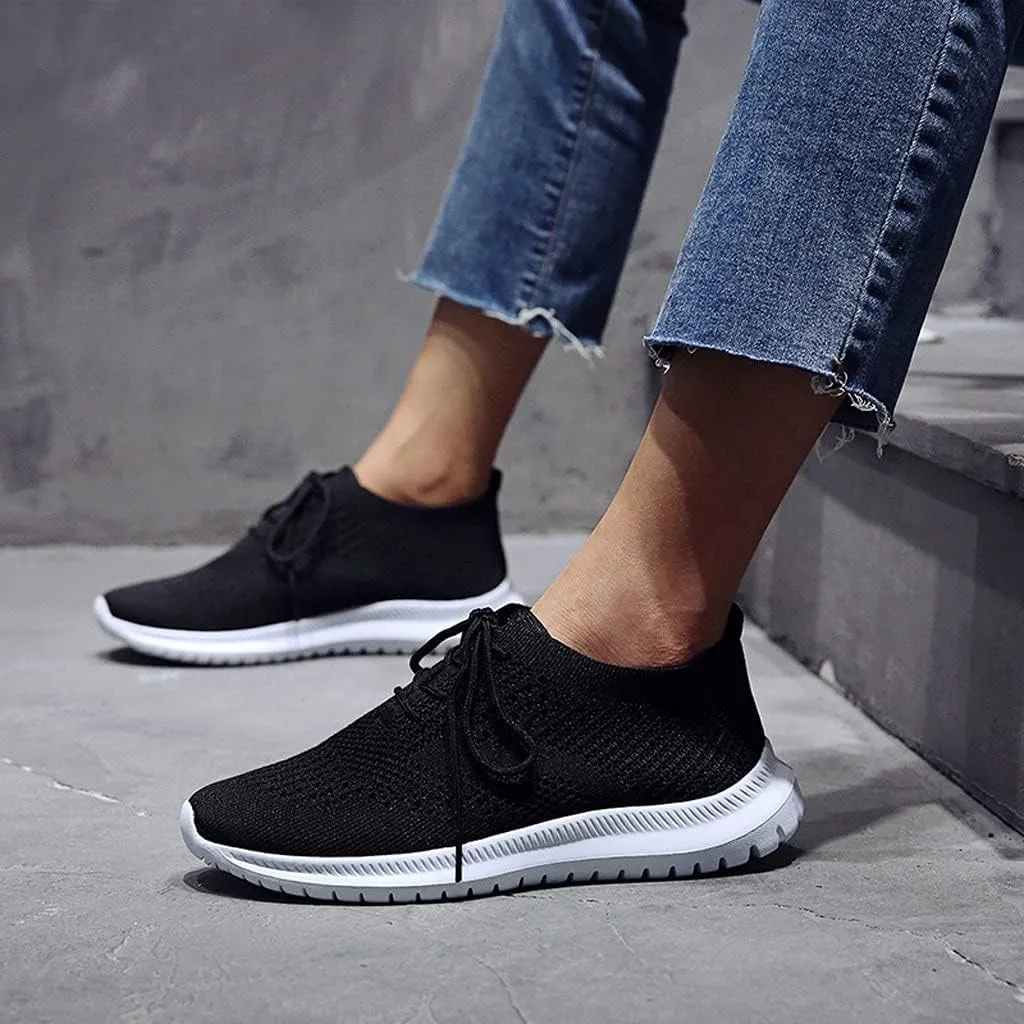 Black Casual Sneakers for Women Platform Women's Black Slip On Tennis Shoes Walking Shoes for Women Slip Ons Women's Sneakers Wide Feet Zapatos Cerrados De Mujer De Vestir Elegantes Comodos