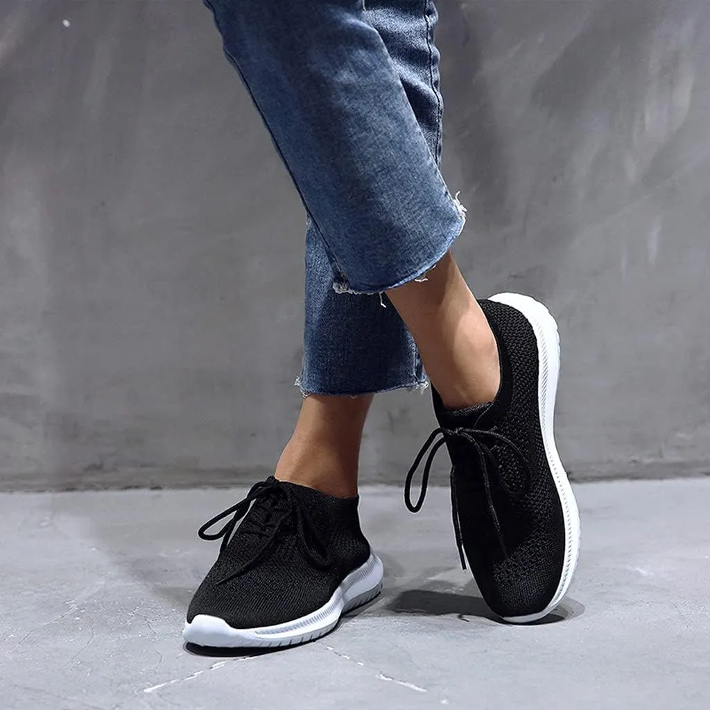 Black Casual Sneakers for Women Platform Women's Black Slip On Tennis Shoes Walking Shoes for Women Slip Ons Women's Sneakers Wide Feet Zapatos Cerrados De Mujer De Vestir Elegantes Comodos