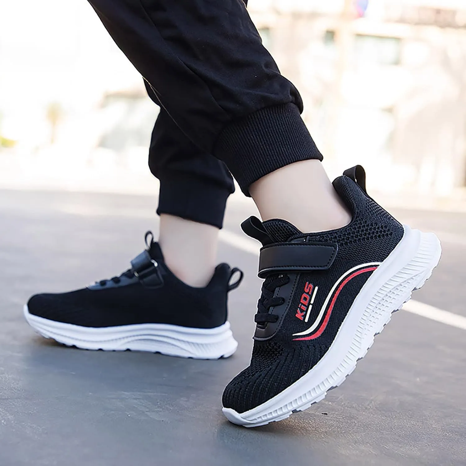 Boys Girls Sneakers Lightweight Breathable Athletic Running Shoes Slip On Walking Sports Shoes Fashion Shoes