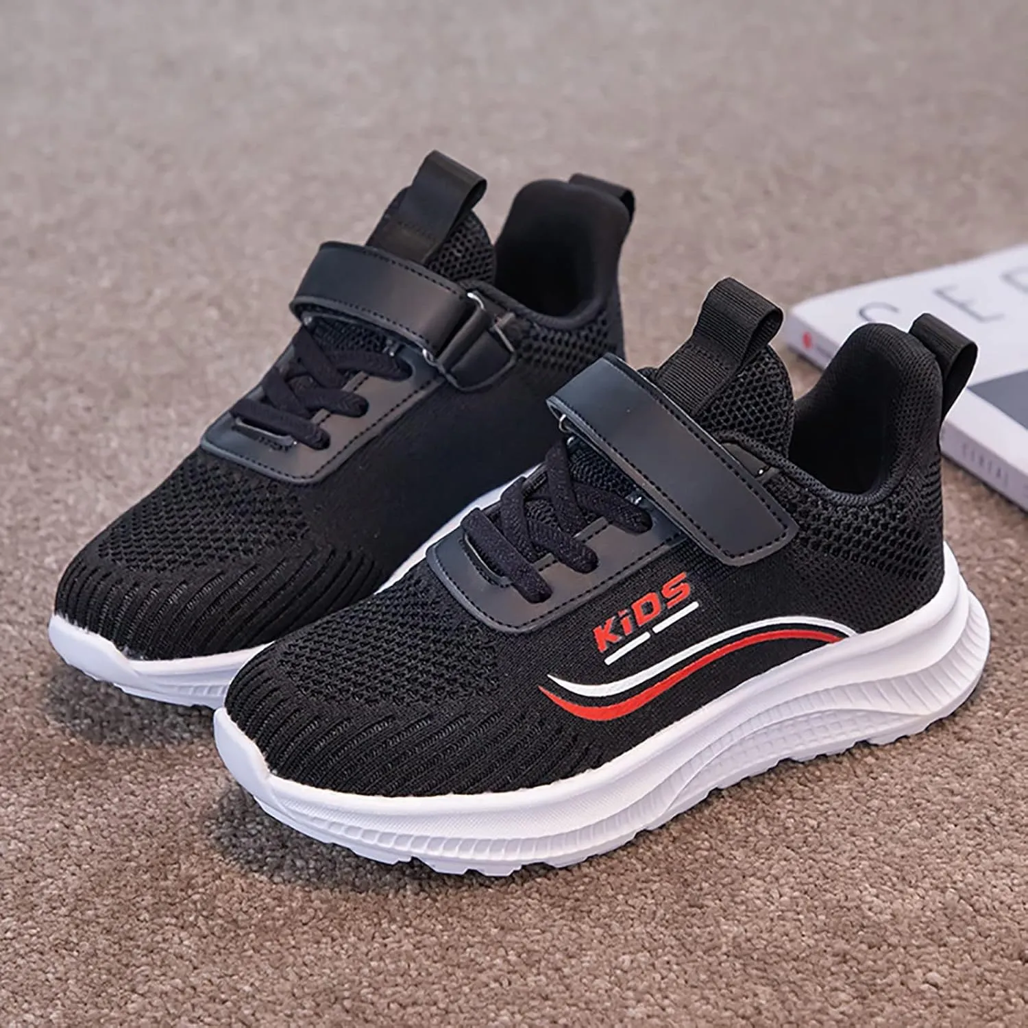 Boys Girls Sneakers Lightweight Breathable Athletic Running Shoes Slip On Walking Sports Shoes Fashion Shoes