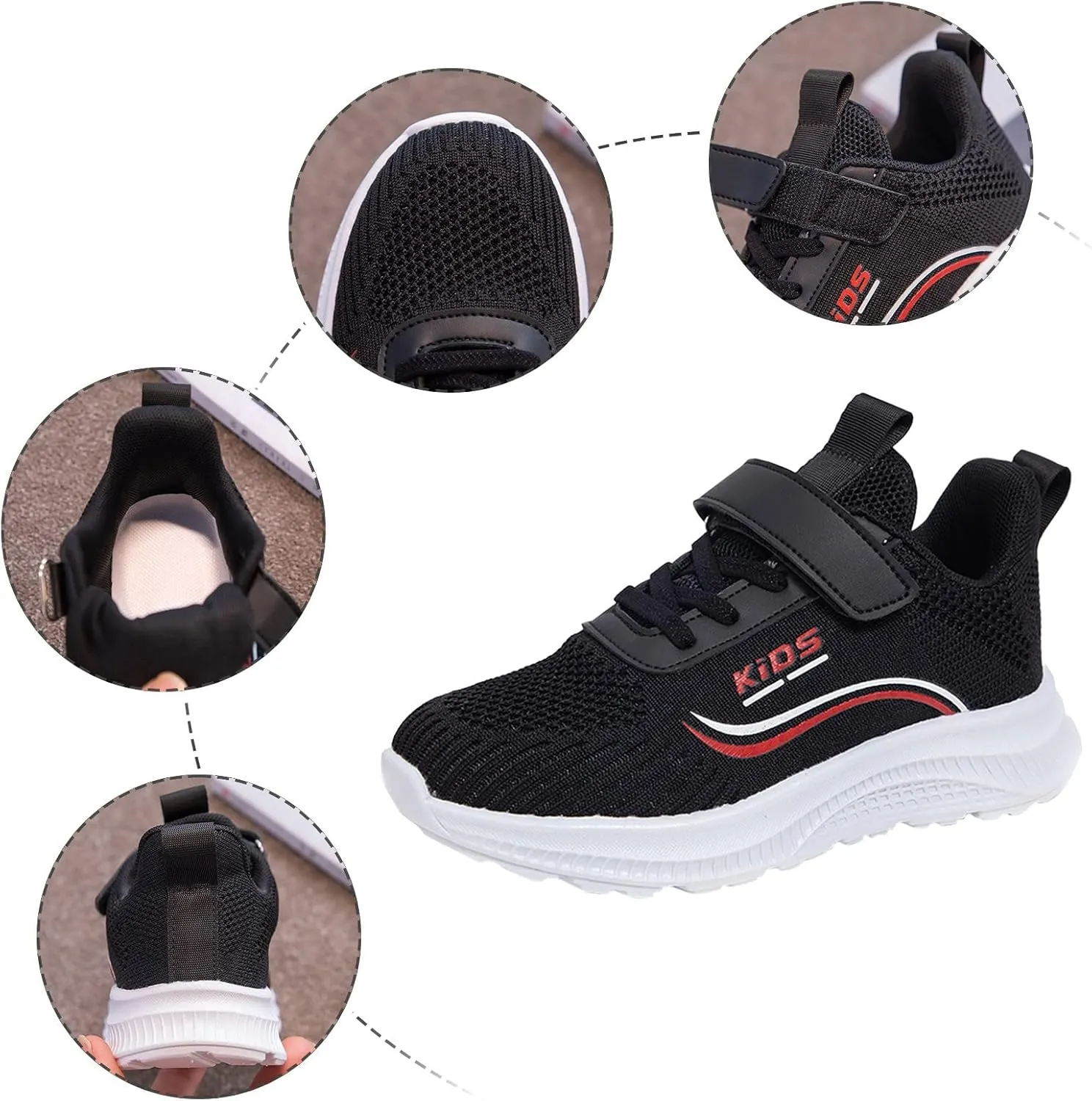 Boys Girls Sneakers Lightweight Breathable Athletic Running Shoes Slip On Walking Sports Shoes Fashion Shoes