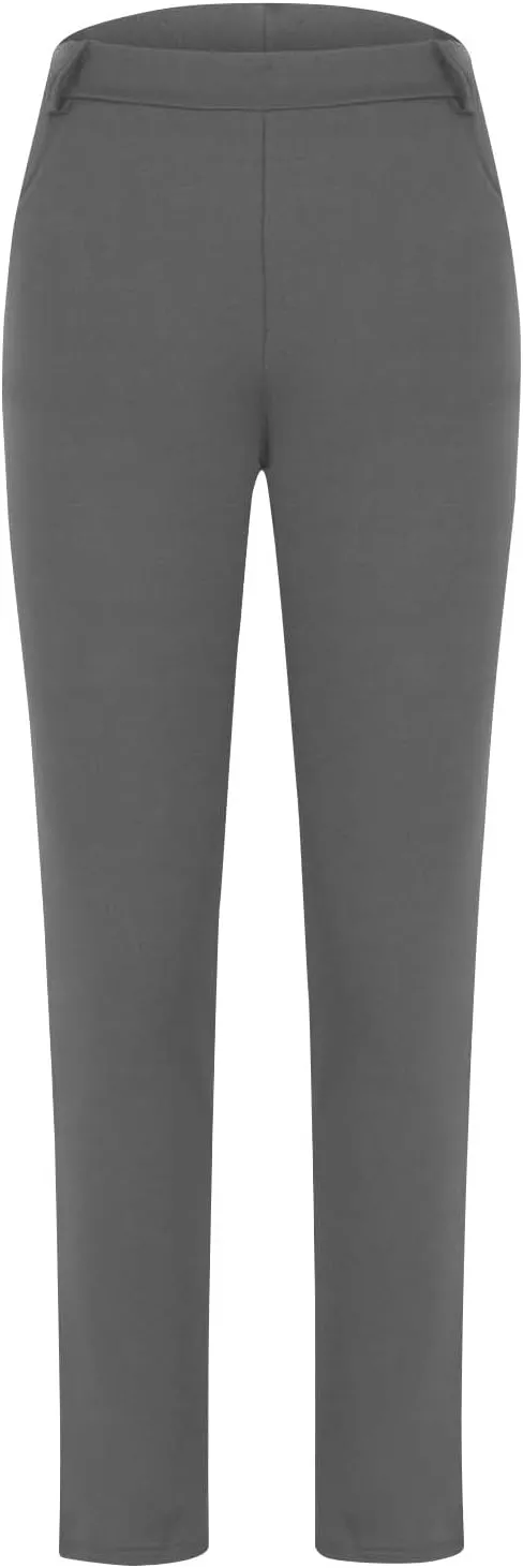 Business Pants for Women 2025 Solid Color Basic Simple Legging with Pocket High Waist Straight Leg Suit Trousers