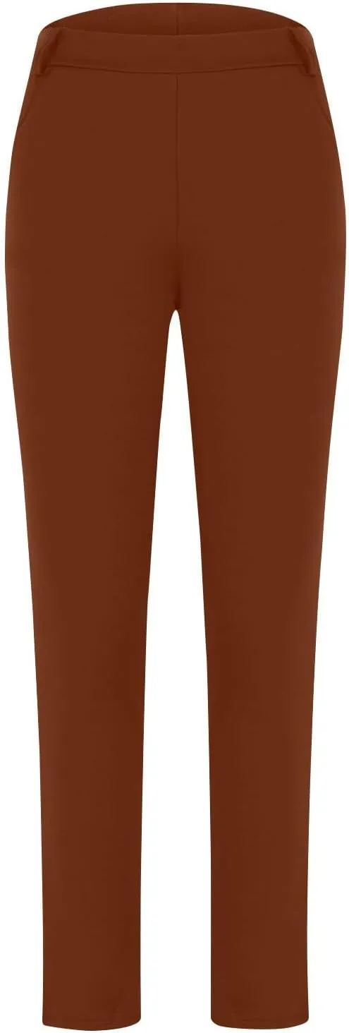 Business Pants for Women 2025 Solid Color Basic Simple Legging with Pocket High Waist Straight Leg Suit Trousers