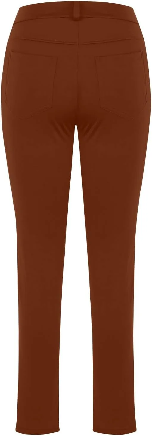 Business Pants for Women 2025 Solid Color Basic Simple Legging with Pocket High Waist Straight Leg Suit Trousers