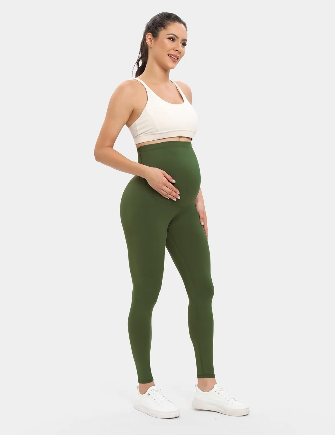 Buttergene 4 Pack Women's Creamlush Maternity Leggings Maternity Yoga Pants Pregnancy Leggings Maternity Clothes