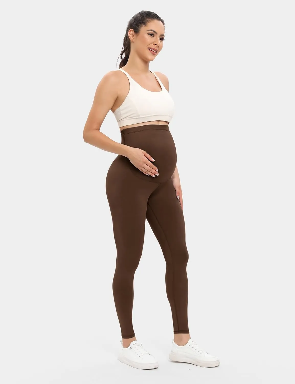 Buttergene Women's Maternity Leggings over the Belly Maternity Yoga Pants Workout Pregnancy Leggings