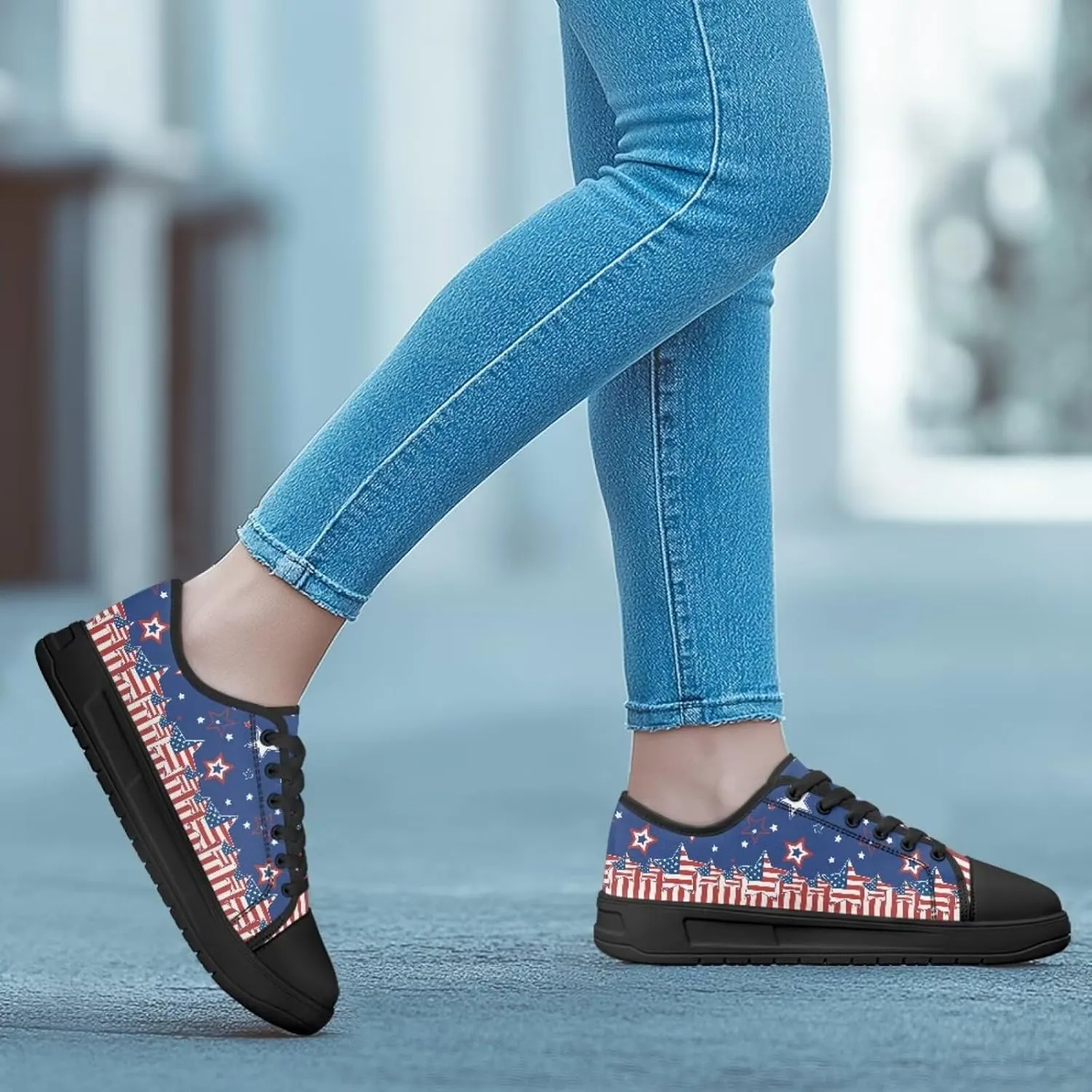 Canvas Shoes for Women Platform Sneakers Slip on Lace-up Walking Flats Outdoor Lightweight Tennis Shoe