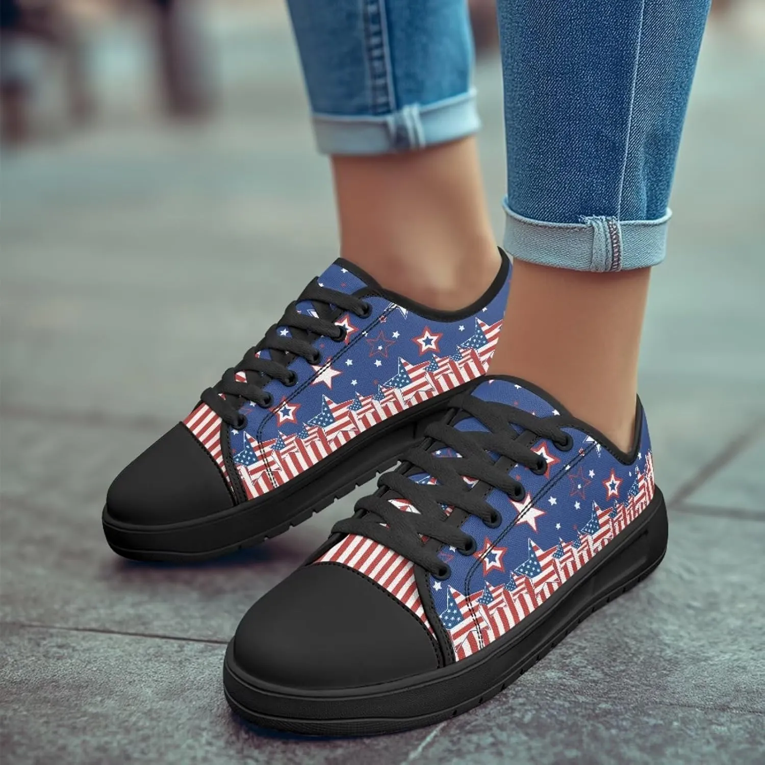 Canvas Shoes for Women Platform Sneakers Slip on Lace-up Walking Flats Outdoor Lightweight Tennis Shoe