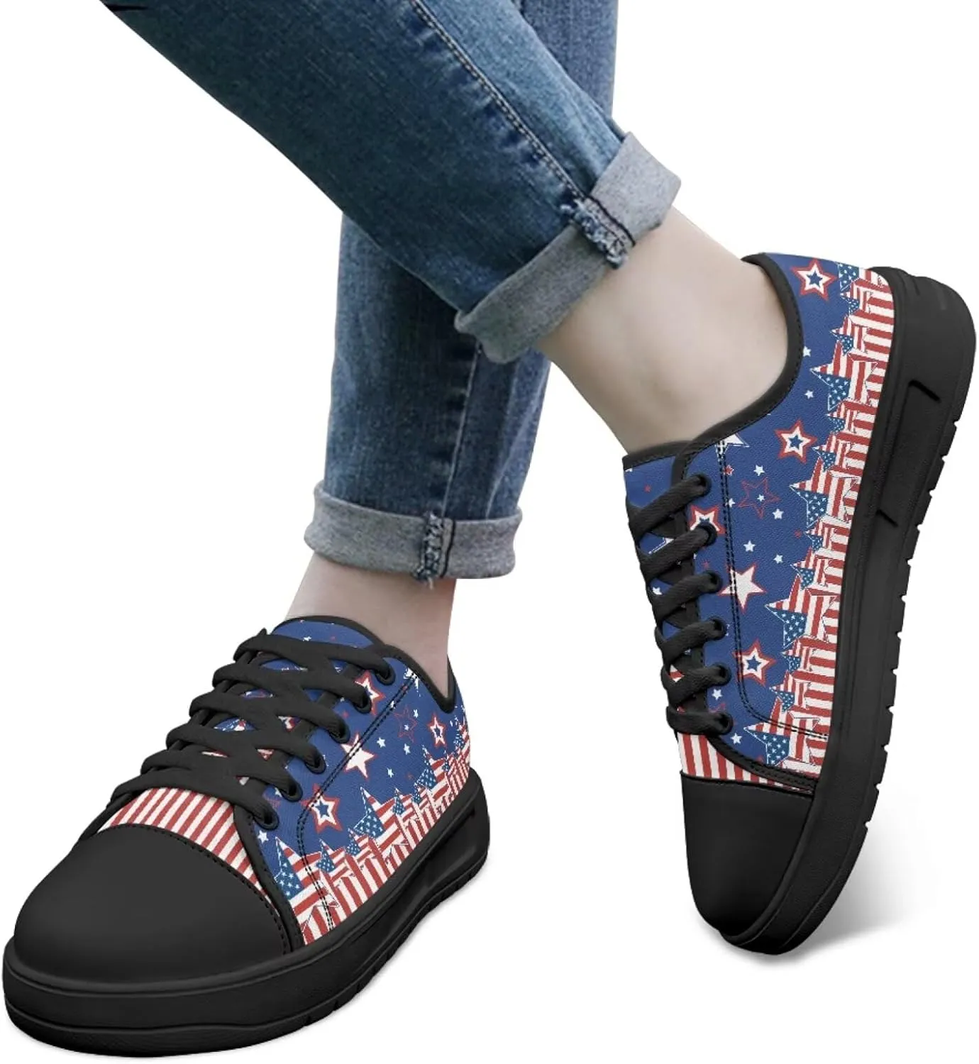 Canvas Shoes for Women Platform Sneakers Slip on Lace-up Walking Flats Outdoor Lightweight Tennis Shoe