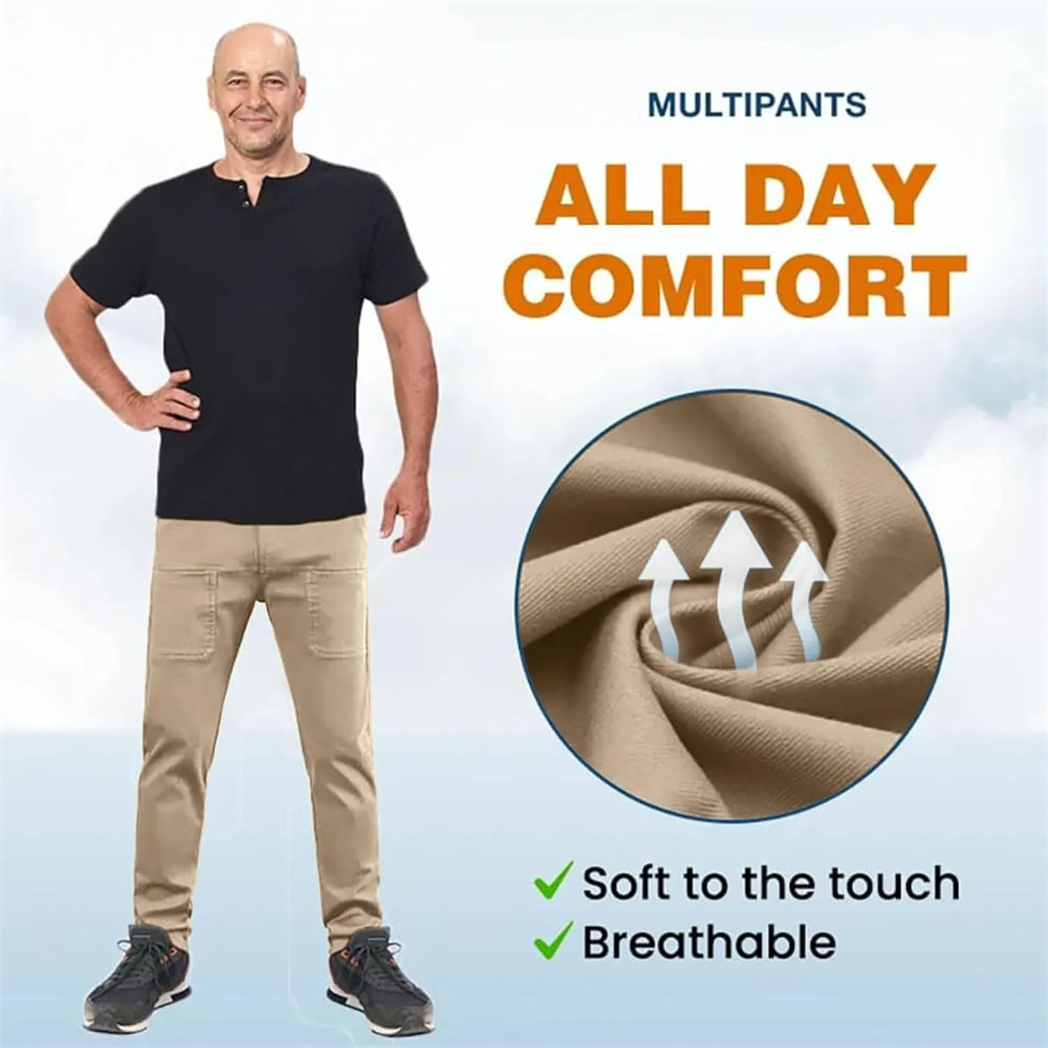 Cargo Pants for Men Hiking Casual Slim Fit Stretch Slacks Big Tall Flat Front Flex Golf Straight Pants
