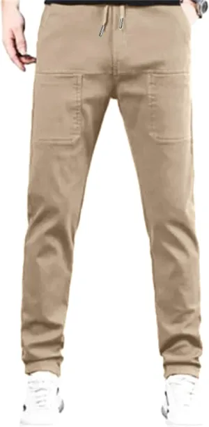 Cargo Pants for Men Hiking Casual Slim Fit Stretch Slacks Big Tall Flat Front Flex Golf Straight Pants