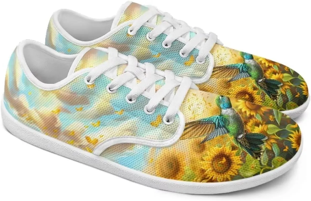 chaqlin Hummingbird Flats Shoes Women Dressy Comfortable Lace Up Sneaker Non Slip Casual Walking Running Tennis Shoe
