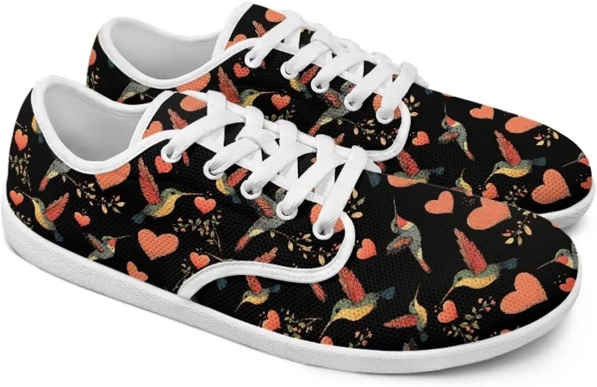 chaqlin Hummingbird Flats Shoes Women Dressy Comfortable Lace Up Sneaker Non Slip Casual Walking Running Tennis Shoe