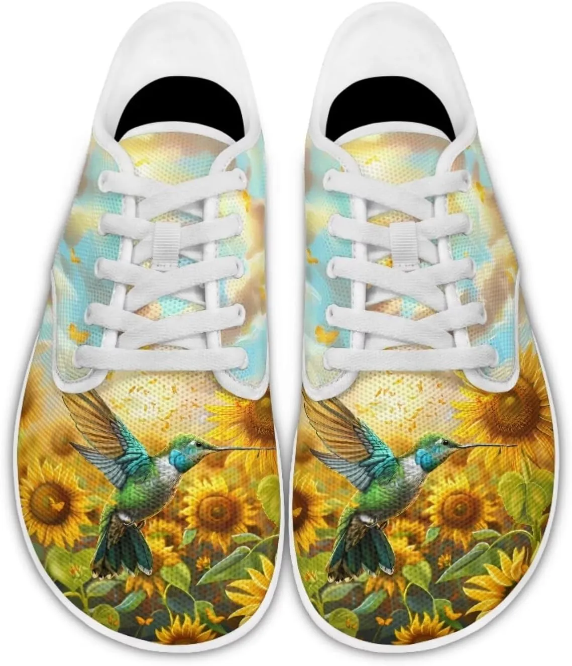 chaqlin Hummingbird Flats Shoes Women Dressy Comfortable Lace Up Sneaker Non Slip Casual Walking Running Tennis Shoe