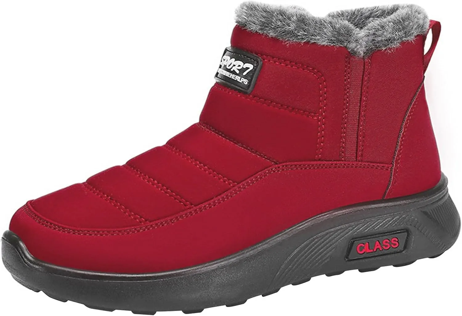 Chunky Heel Winter Boots for Women Women's Snow Boots Size 7 W Slip On Winter Shoes for Women Womens Ankle Boots Fur Lined Mid Calf Winter Boots Women Prime of Day Deals Today 2024