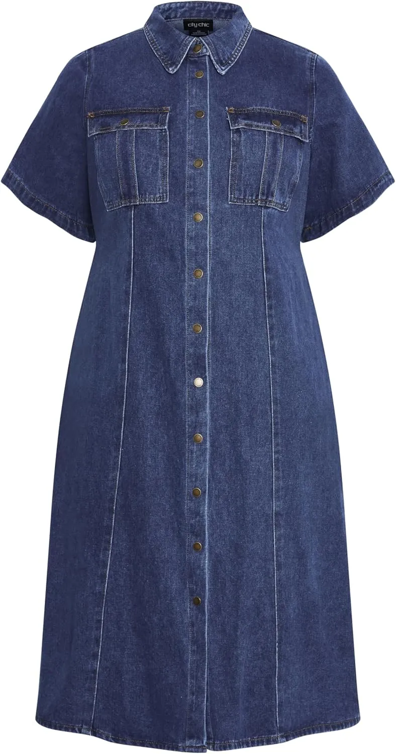 City Chic Women's Plus Size Dress - Jade Denim